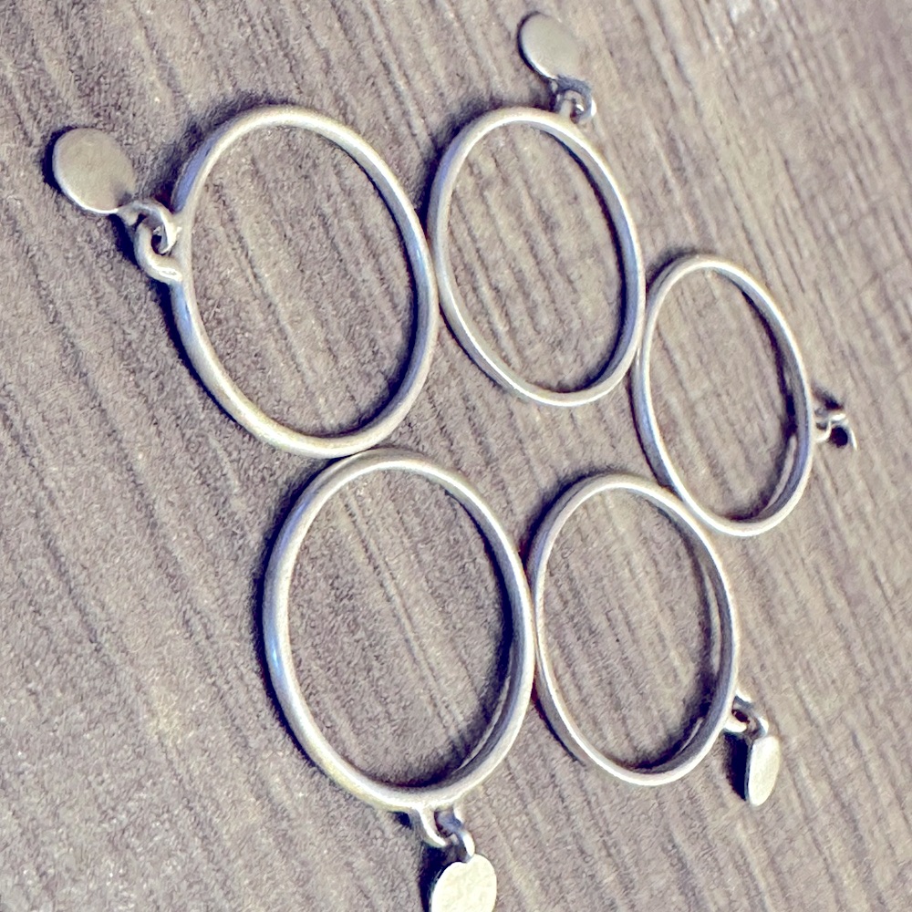 Authentic Me&Ro Sterling Silver Stacking Charm Rings Set Of Five